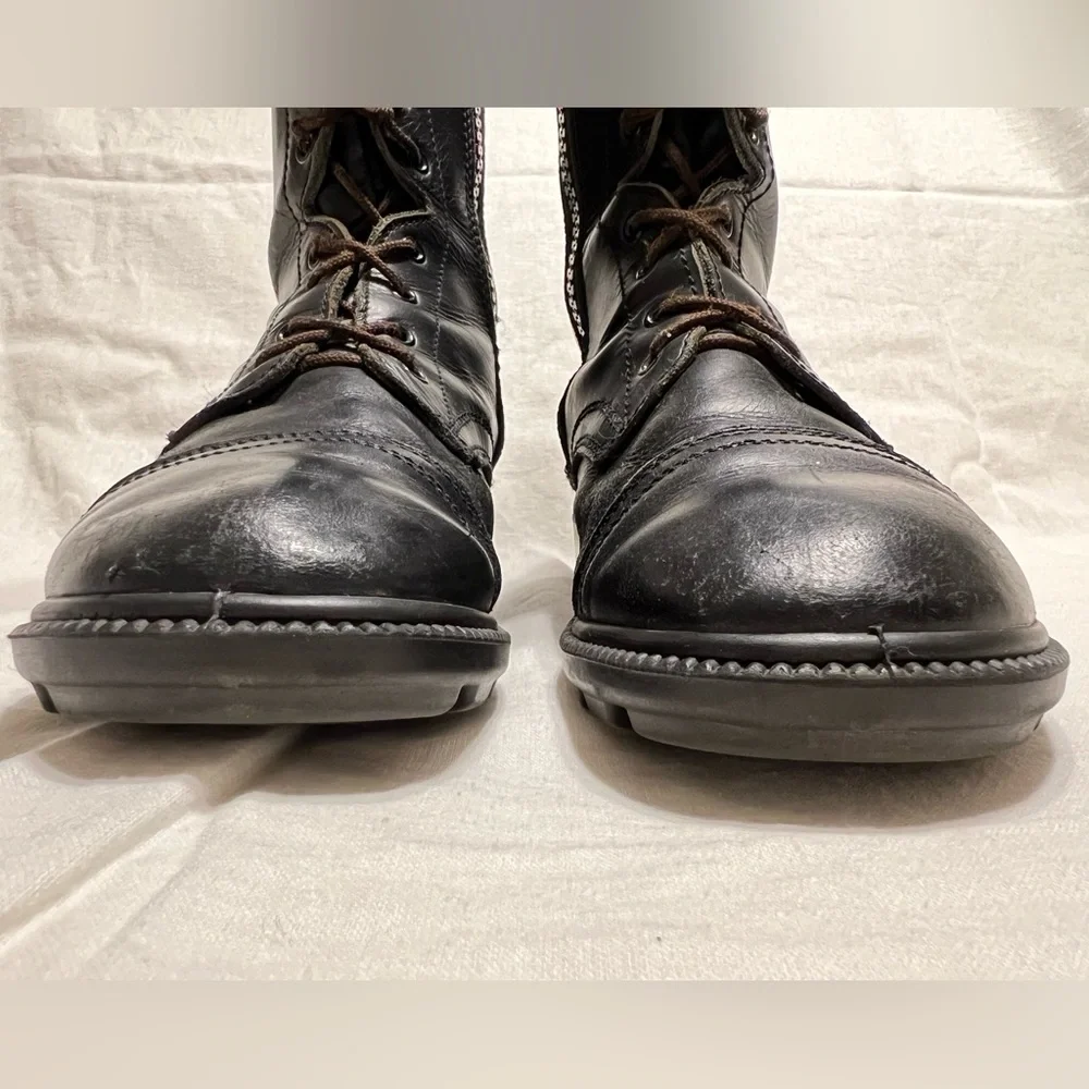 BURGAN Combat Jump Boot Side Zipper Unisex High Lace Up Military Paratrooper